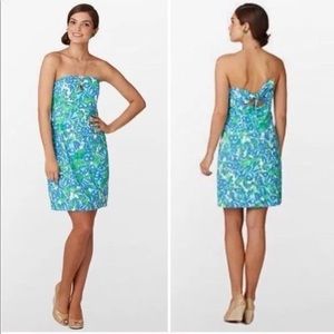 Women’s Lilly Pulitzer Franco Bee In Your Bonnet Strapless Dress Size 0